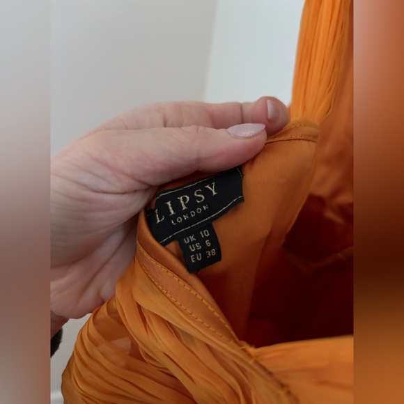Lipsy Orange Empire Line Maxi Event Dress NWT - Picture 15 of 16